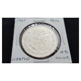 1961 UN Peso from Mexico 10% Silver High Grade