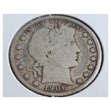 1906 D Barber Half Dollar