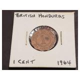 1964 1 Cent Fm British Honduras Only 30000 Minted