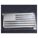 US Flag 10 Ounce .999 Silver Bar