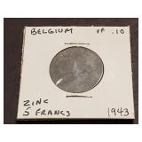 1943 5 Francs From French Belgium