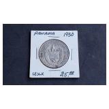 1930 1/2 Balboa From Panama 90% Silver