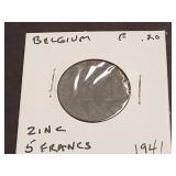 1941 5 Francs From Dutch Belgium
