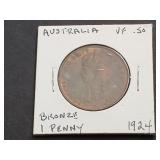 1924 Penny From Australia High Grade