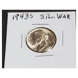 1943 S Silver Wartime Jefferson Nickel High Grade