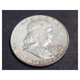 1958 D Franklin Half Dollar