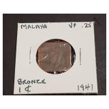 1941 1 Cent From Malaya