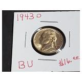 1943 D Silver Wartime Jefferson Nickel High Grade