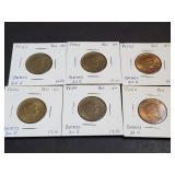 (6) 1950 20 Centavos From Peru