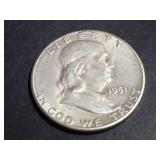 1951 S Franklin Half Dollar
