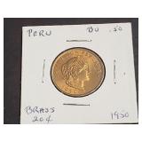 1950 20 Centavos From Peru