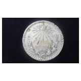 1923 UN Peso 72% Silver From Mexico
