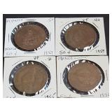 1955, 1956, 1957 & 1959 50 Centavos From Mexico
