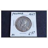 1947 1/2 Balboa From Panama 90% Silver