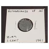 1941 1 Cent From Netherlands