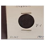 1907 1 Centime From Dutch Belgium