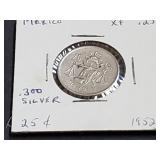 1952 25 Centavos From Mexico 30% Silver
