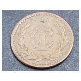 1928 1 Centavos From Mexico