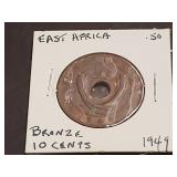 1949 10 Cents From East Africa
