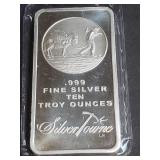 Silvertowne 10 Ounce .999 Silver Bar
