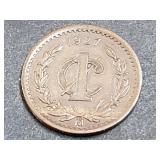 1927 1 Centavos From Mexico
