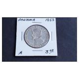 1953 1/2 Balboa From Panama 90% Silver