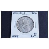 1962 1/2 Balboa From Panama 90% Silver