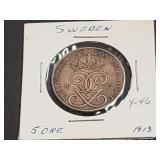 1913 5 Ore From Sweden