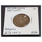 1956 2 1/2 Cents From Netherland Antiles