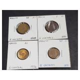 1955, 1968, 1971 & 1976 5 Centavos From Mexico