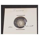 1855 G 10 Ore From Sweden 75% Silver