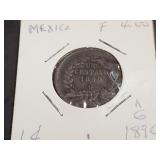 1890 Ga 1 Centavos  From Guadalajara, Mexcio