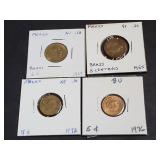 1955, 1969, 1972 & 1976 5 Centavos From Mexico