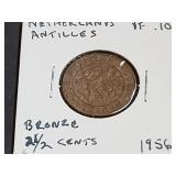 1956 2 1/2 Cents From Netherland Antiles
