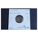 1906 5 Cents Edward VII From Canada 92.5% Silver
