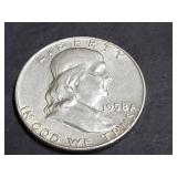 1958 D Franklin Half Dollar