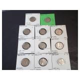 11 1 Franc Coins From Belgium
