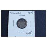 1909 5 Cents Edward VII From Canada 92.5% Silver