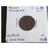 1903 1 Centavos From Mexico