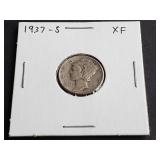 1937 S Mercury Dime