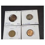 1936, 1956, 1969 & 1973 5 Centavos From Mexico