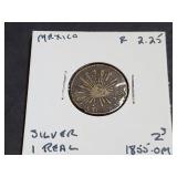 1855 Z OM Real From Zacatecas Mexico 90.3% Silver