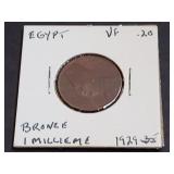 1929 1 Millieme From Egypt