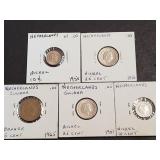 5 Coins From The  Netherlands