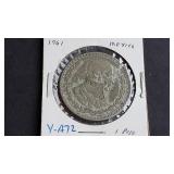 1961 Peso From Mexico 10% Silver