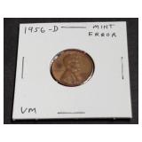1956 D Lincoln Wheat Cent clippedt Planchet
