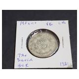 1921 50 Centavos From Mexico 72% Silver