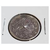 1943 20 Centavos From Mexico  72% Silver