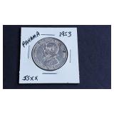 1953 1/2 Balboa From Panama 90% Silver