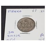 1951 25 Centavos From Mexico 30% Silver